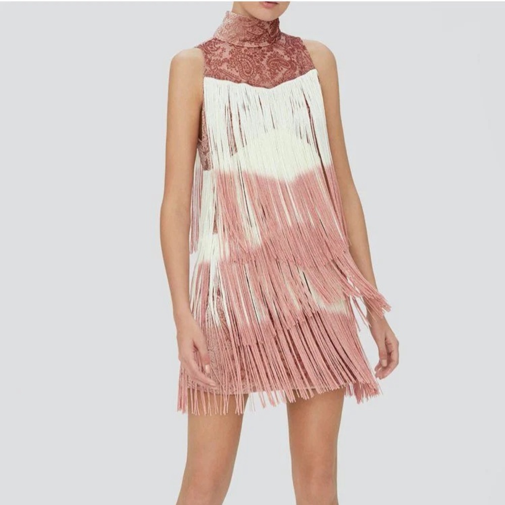 Alexis Mayla Fringe Pink Dress